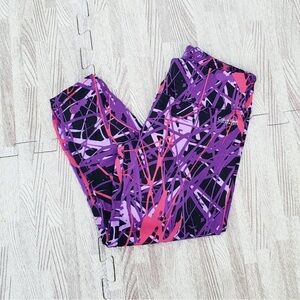 Calvin Klein Purple and Pink Abstract Capri Leggings